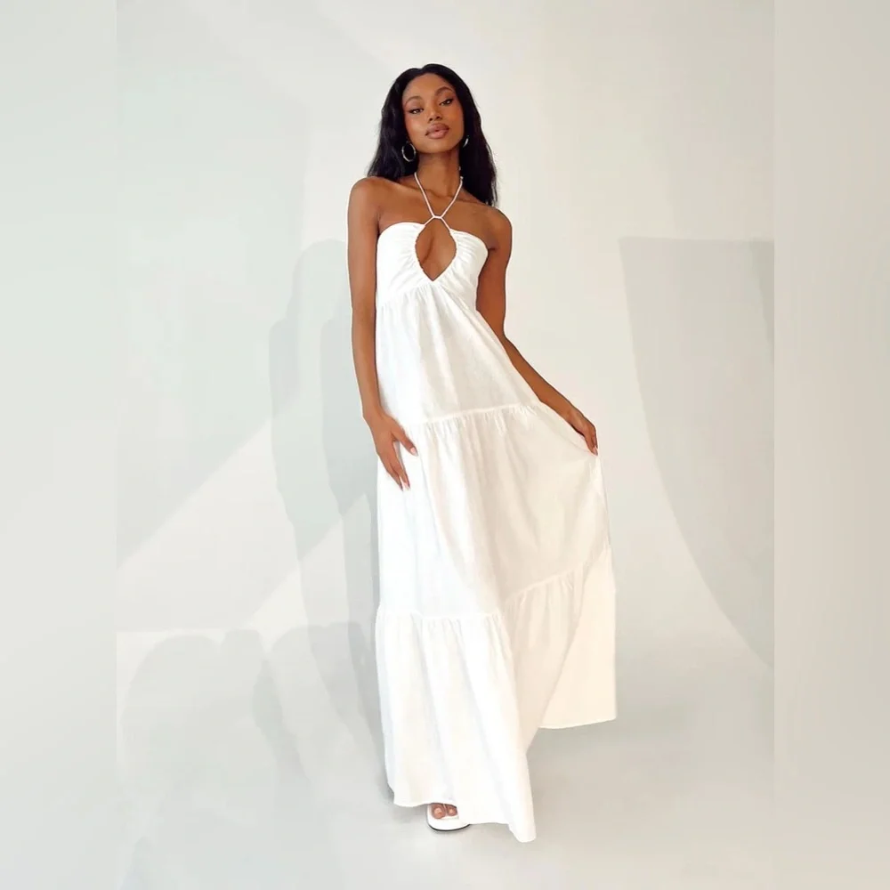 Princess polly linen halter maxi dress nwot - Picture 2 of 7